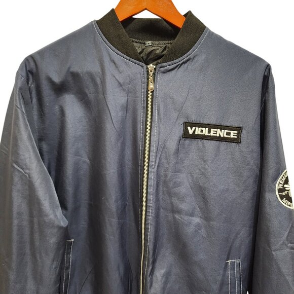 Vintage VIOLENCE Men's Jacket Size 3XL Blue Zip Logo Military Outdoor Pockets - Picture 2 of 13